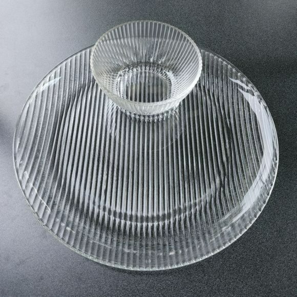 Vintage Anchor Hocking Entertainers Ribbed Glass Relish Chip And Dip Set 2 pcs - Picture 12 of 14